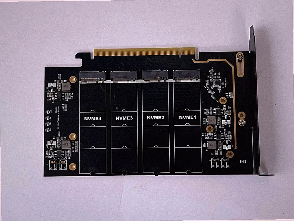 Maihelun PCIe 4.0x16 to Four Disk NVME Solid-State Drive M.2 Adapter SSD