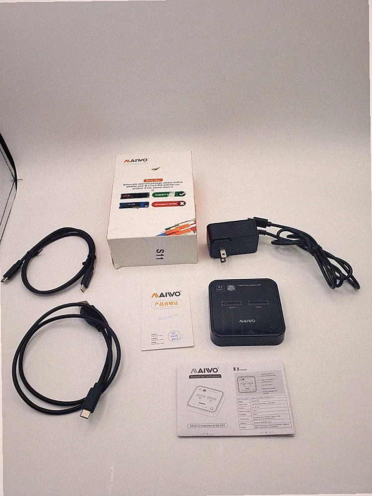 MAIWO M.2 NVMe/AHCI/SSD Dual Bay Hard Drive Docking Station Duplicator K3016P