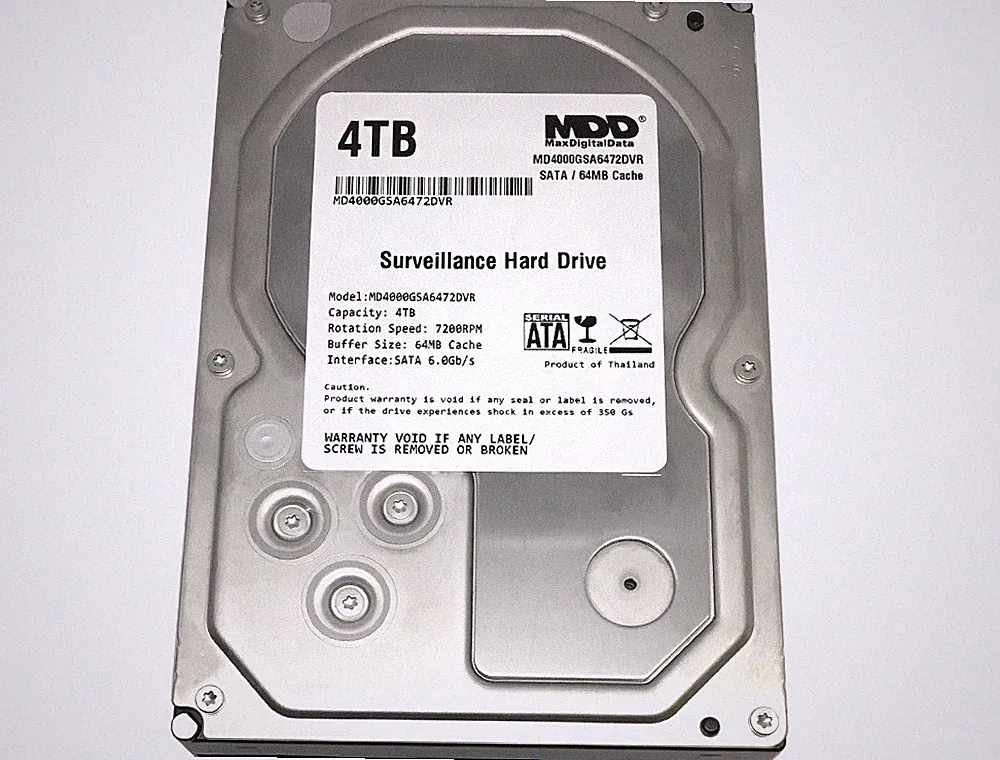 MaxDigitalData 4TB 7200RPM 64MB Cache SATA 6.0Gb/s 3.5" Surveillance Hard Drive
