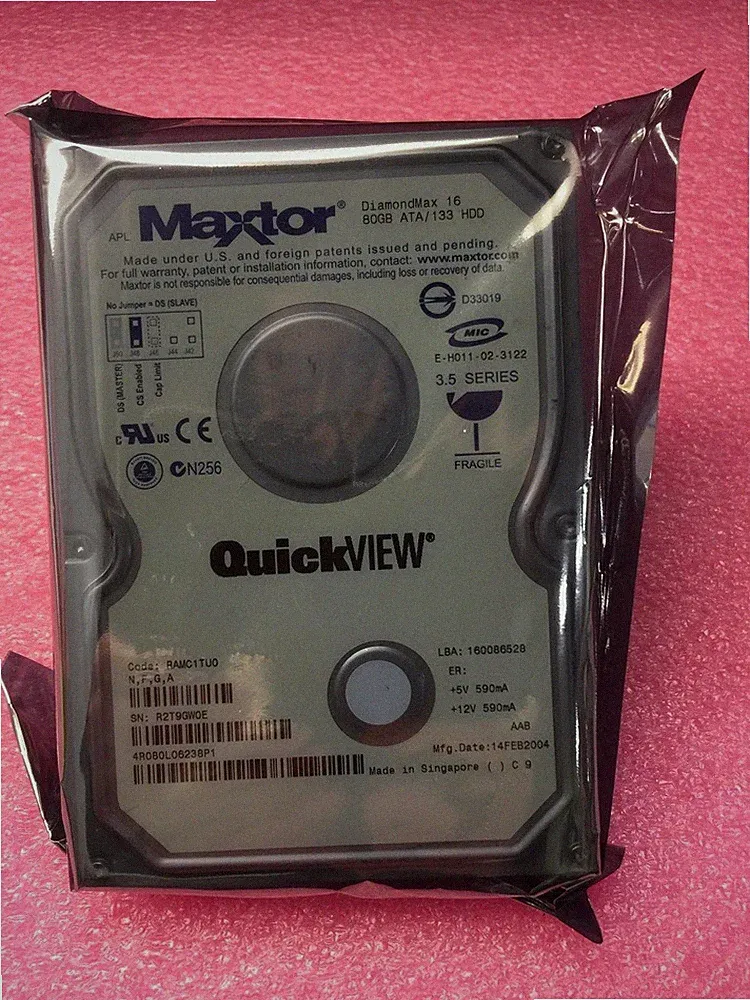 Maxtor DiamondMax 16 4R080L06204P1 80GB IDE HDD used