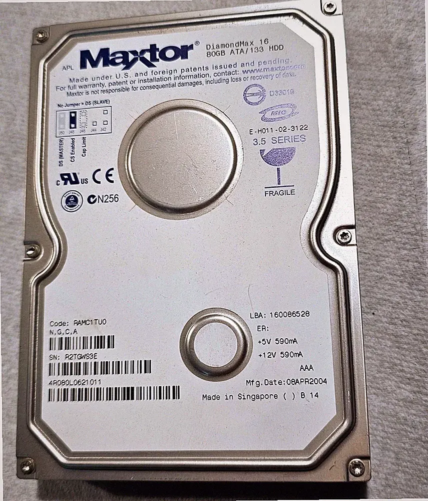 Maxtor DiamondMax 16 80GB ATA/133 HDD 3.5" Series - 2004