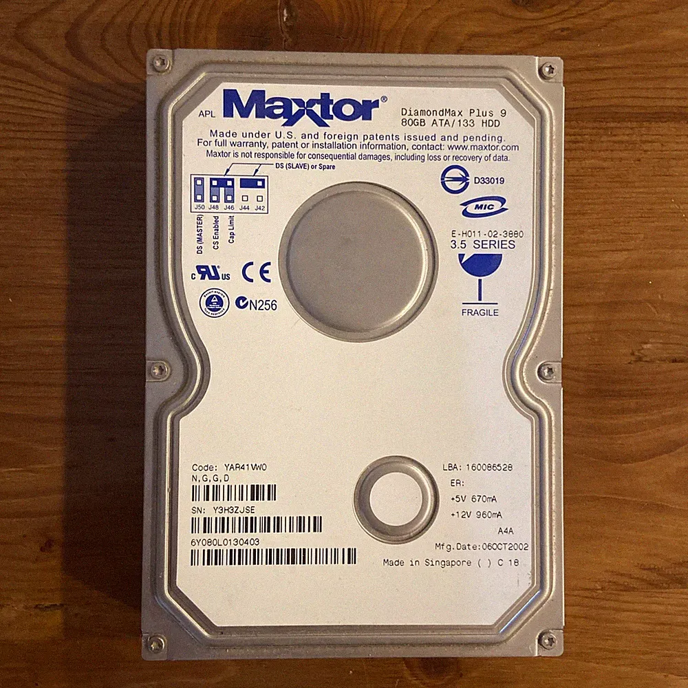 Maxtor DiamondMax Plus 9 80GB ATA/133 7200 RPM IDE