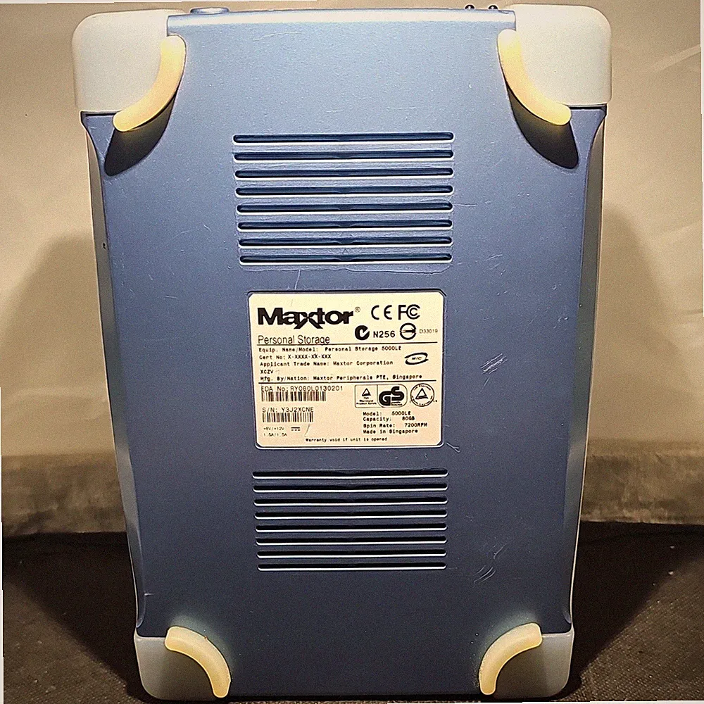 Maxtor Personal Storage 5000LE 80GB USB External Hard Drive Blue 7200RPM