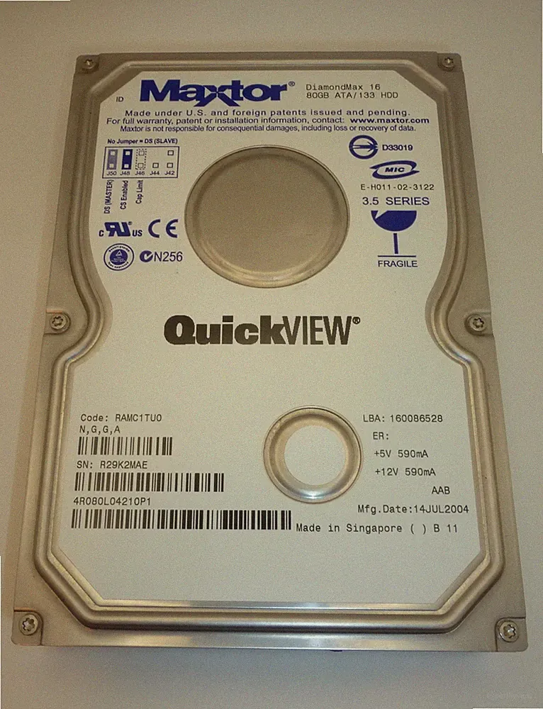Maxtor QuickVIEW DiamondMAX 16 80 GB ATA/133 HDD IDE Vintage Hard Drive