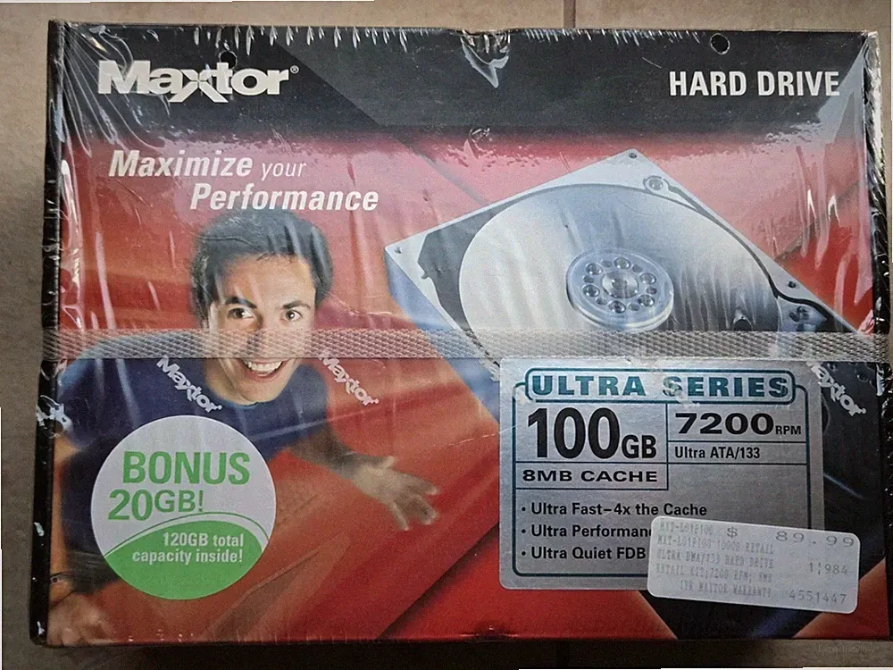 MAXTOR Ultra Series 100GB 7200 RPM Ultra ATA/133 Internal Hard Drive NEW SEALED