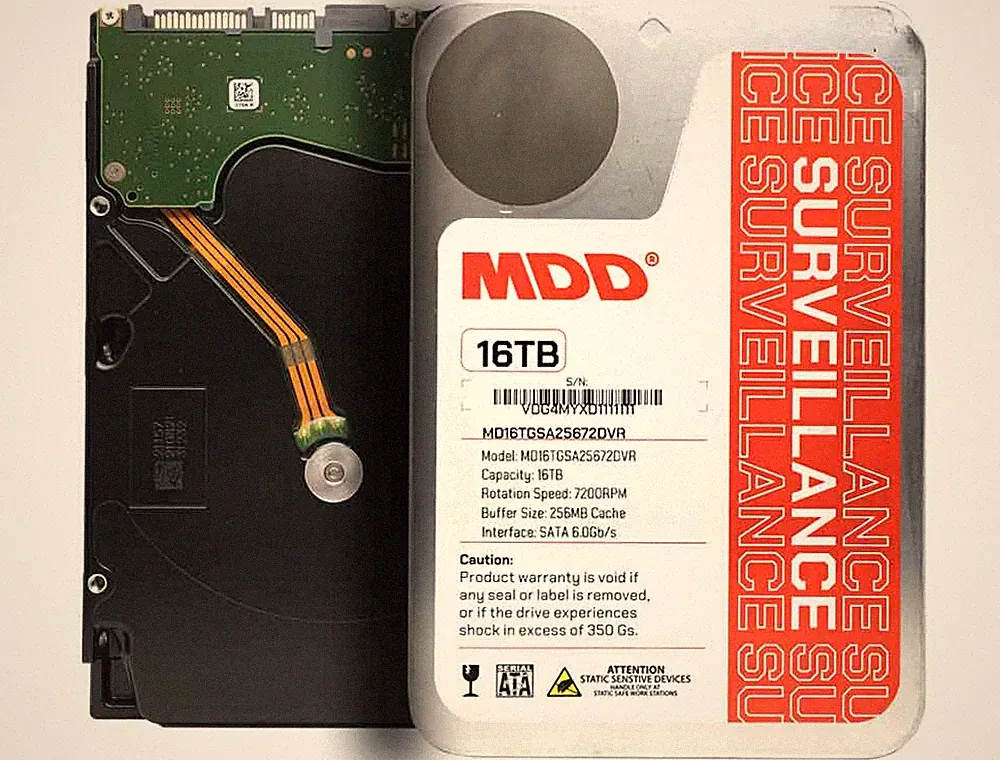 MDD 16TB 7200RPM 256MB Cache SATA 6.0Gb/s 3.5" Internal Surveillance Hard Drive