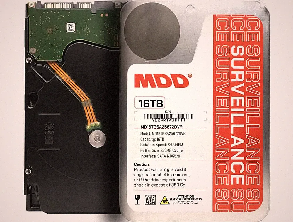 MDD 16TB 7200RPM 256MB SATA 6.0Gb/s 3.5" Internal Surveillance/CCTV Hard Drive