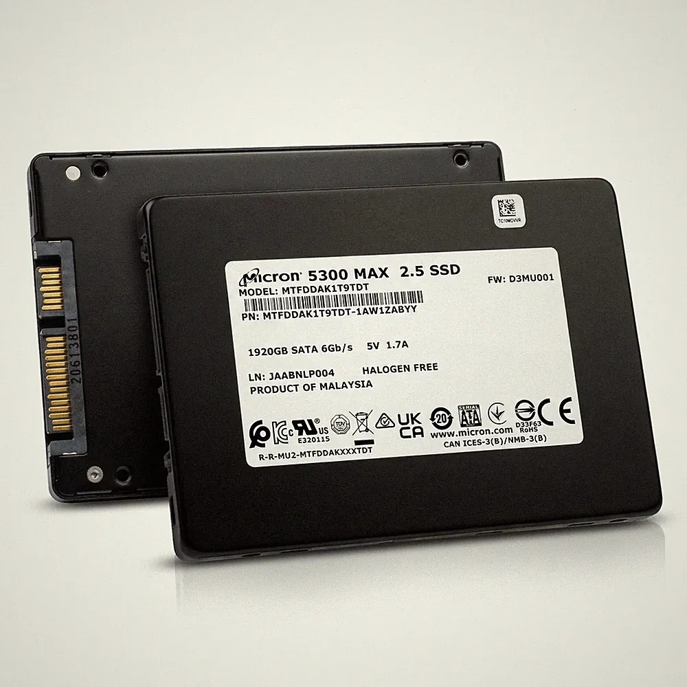 Micron 5300 MAX 1.92TB MTFDDAK1T9TDT SATA 6Gb/s 3D TLC 5 DWPD 2.5" SSD