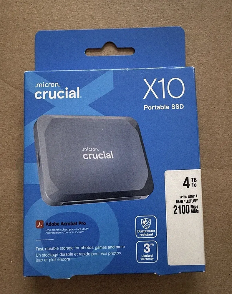 Micron Crucial X10 Portable SSD 4TB (MTXEX) (NEW)