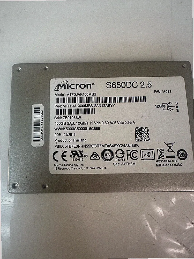 Micron S600DC S650DC 400 GB 2.5" Internal Solid State Drive MTFDJAK400MBS