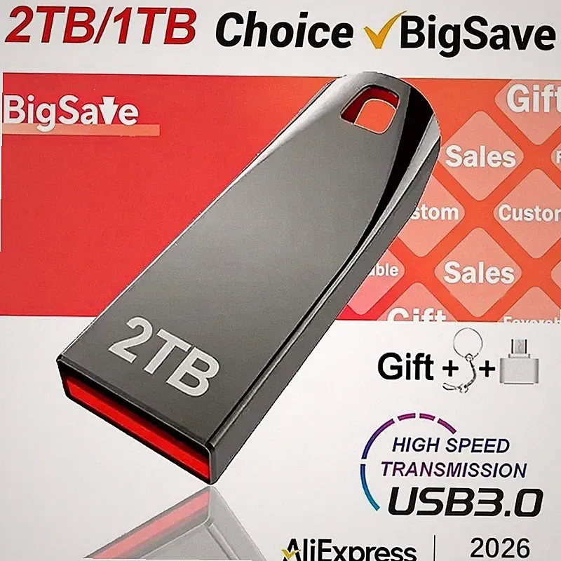 Mini USB 3.2 2TB Flash Drive Super High Speed Data Transfer 1TB Large Capacity U