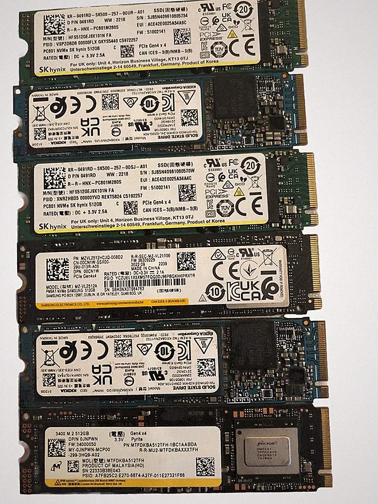 Mixed Brands 512GB M.2 2280 NVMe Solid State Drives. This Is For One Drive
