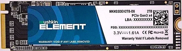 Mushkin Enhanced Element *2TB NVME* PCIe Gen3 x4 1 SSD M.2 2280 *BRAND NEW*