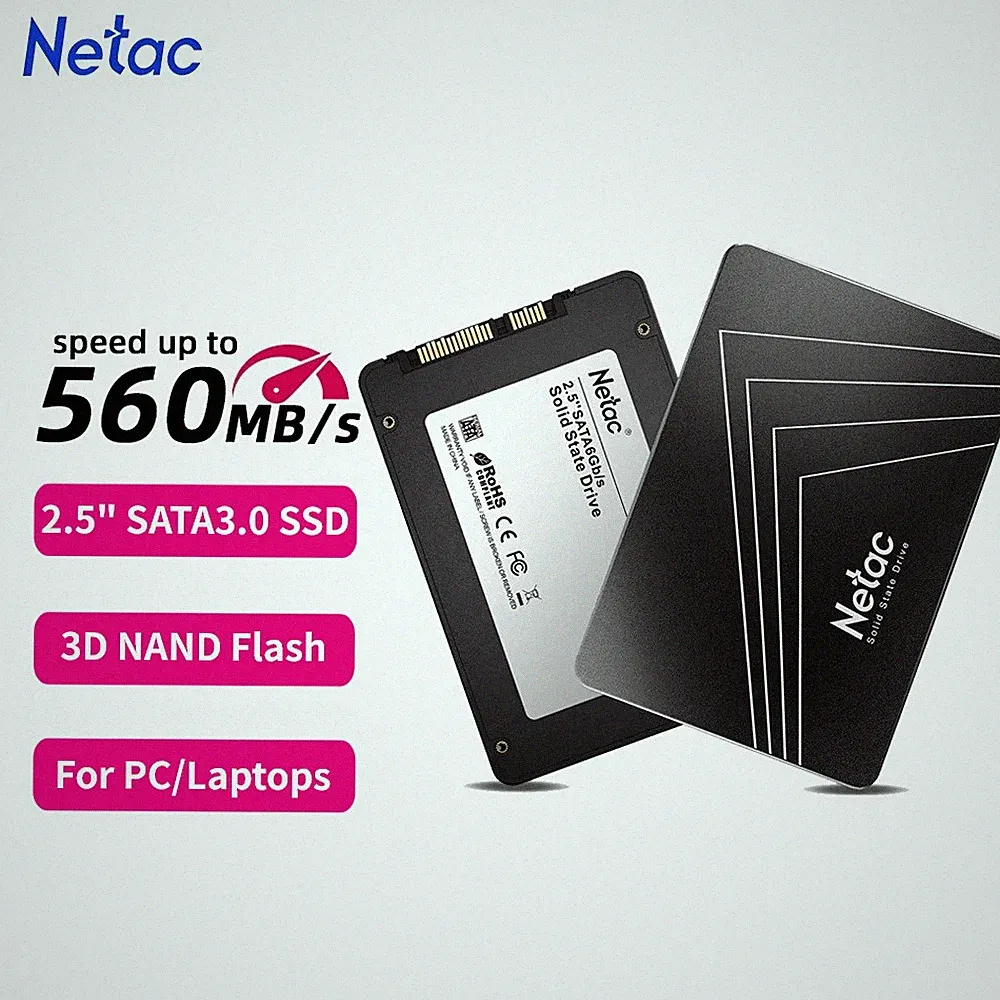 Netac 120GB 240GB 500GB SSD 2.5" SATA III Internal Solid State Drive 500MB/s lot