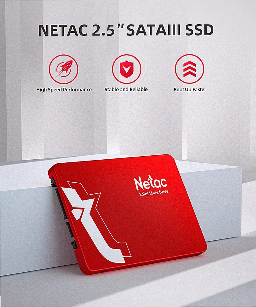 Netac 128GB SSD 3D NAND 2.5'' SATA III 6GB/s Internal Solid State Drive 500MB/s
