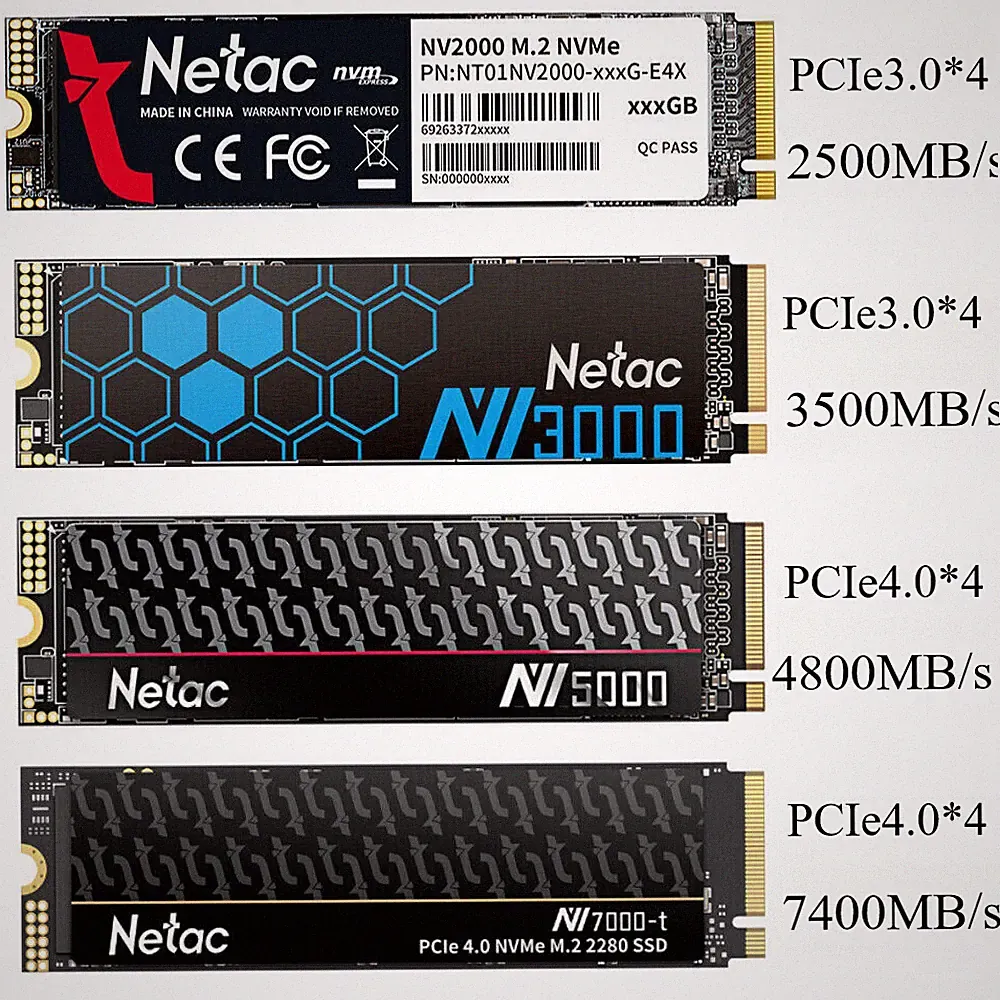 Netac 2TB 1TB 500GB 256GB M.2 PCIe SSD 2280 NVMe Internal Solid State Drive lot
