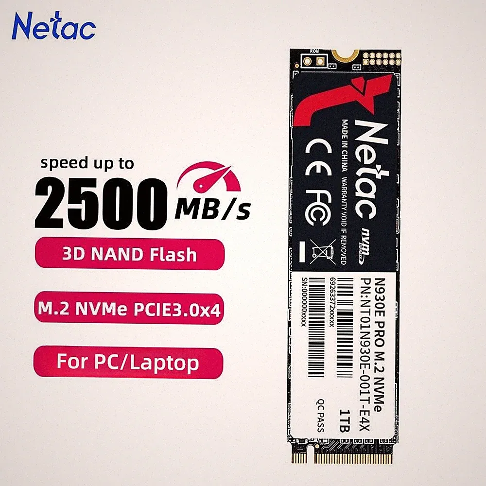 Netac SSD 500GB 1TB 2TB PCIe NVMe Gen3x4 M.2 Solid State Drive PC/Laptop lot