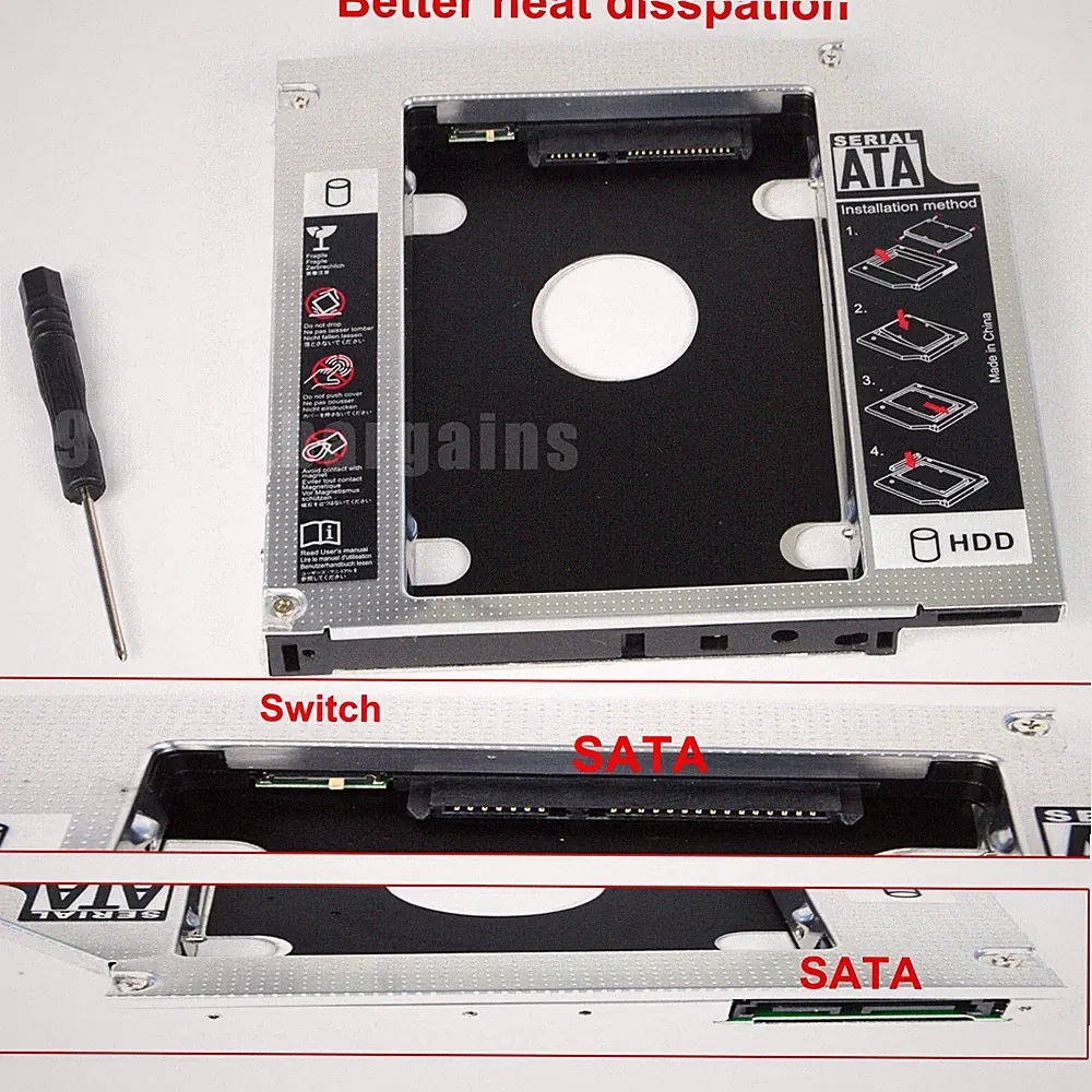 New 12.7mm 2nd HDD SSD Hard Drive Caddy For HP ProBook 6560b 6565b 6570b