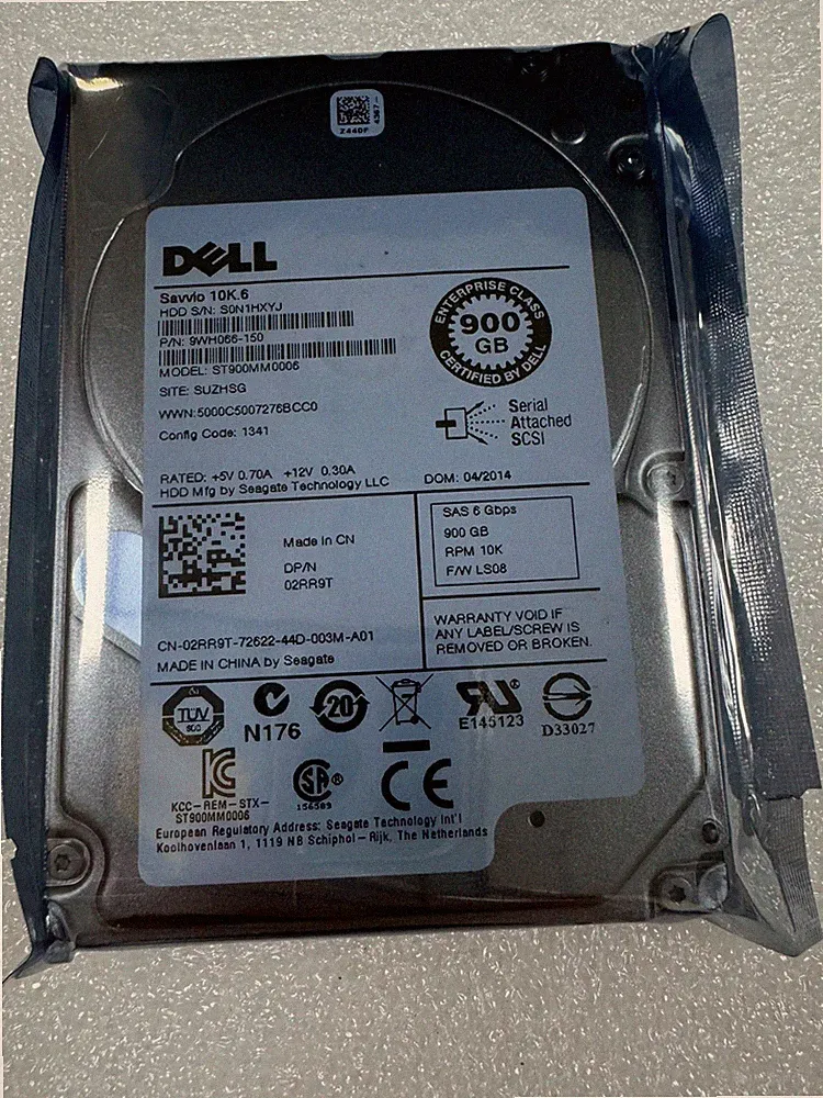 New Dell 2RR9T 02RR9T 900GB 10K 6Gb/s 64MB Cache 2.5" SAS Hard Drive ST900MM0006