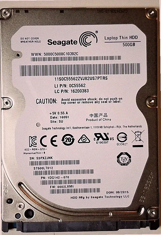 NEW Lenovo IdeaPad 100-15IBD 500GB Hard Drive Seagate ST500LT012 0C55562 - Intel