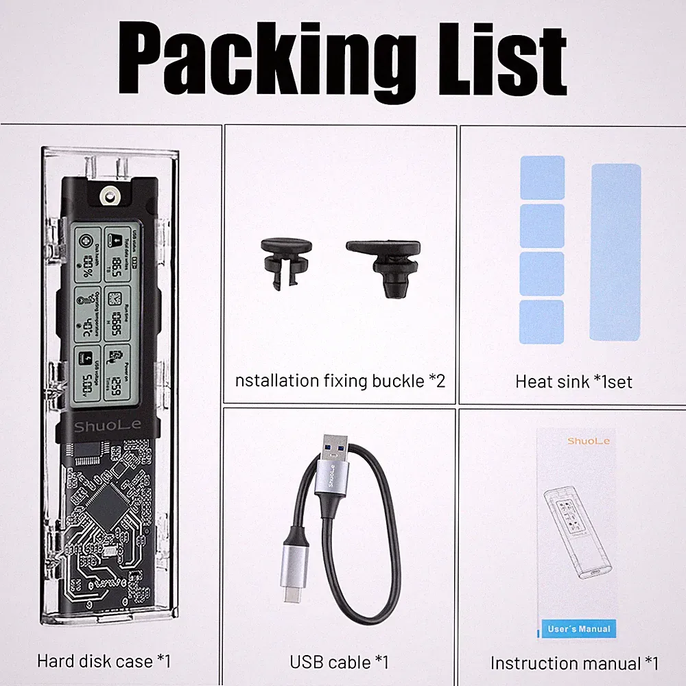 NEW！M2 SSD Case NGFF NVMe Enclosure M.2 to USB Type C 3.2 SATA Hard Drive Adapte