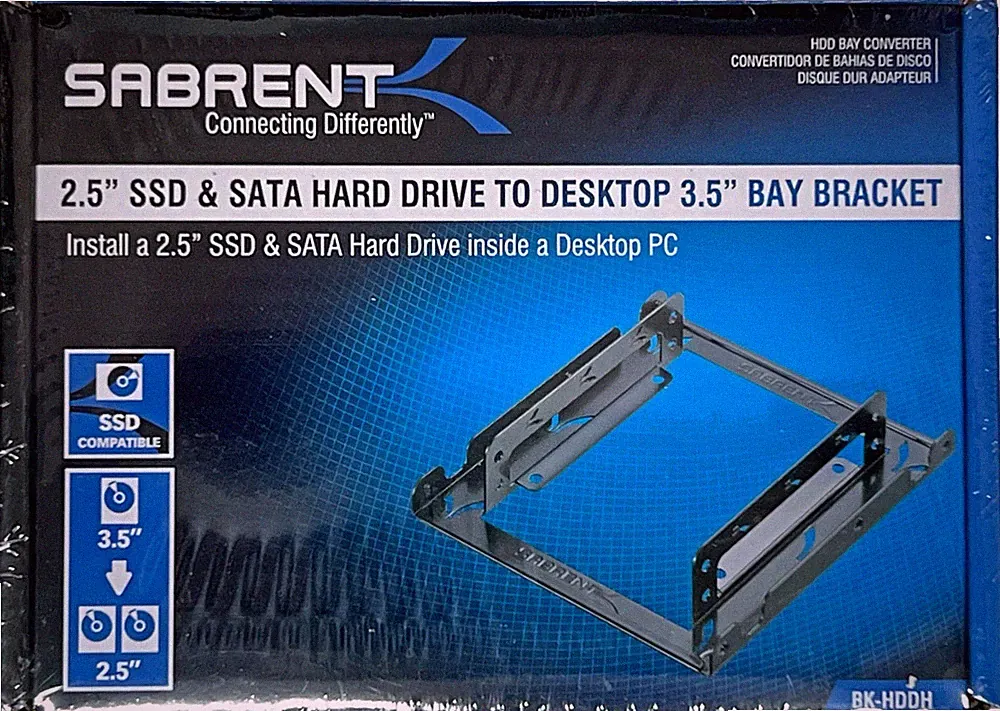 NEW SABRENT 2.5" SSD & SATA HARD DRIVE TO DESKTOP 3.5" BAY BRACKET BK-HDDH #2