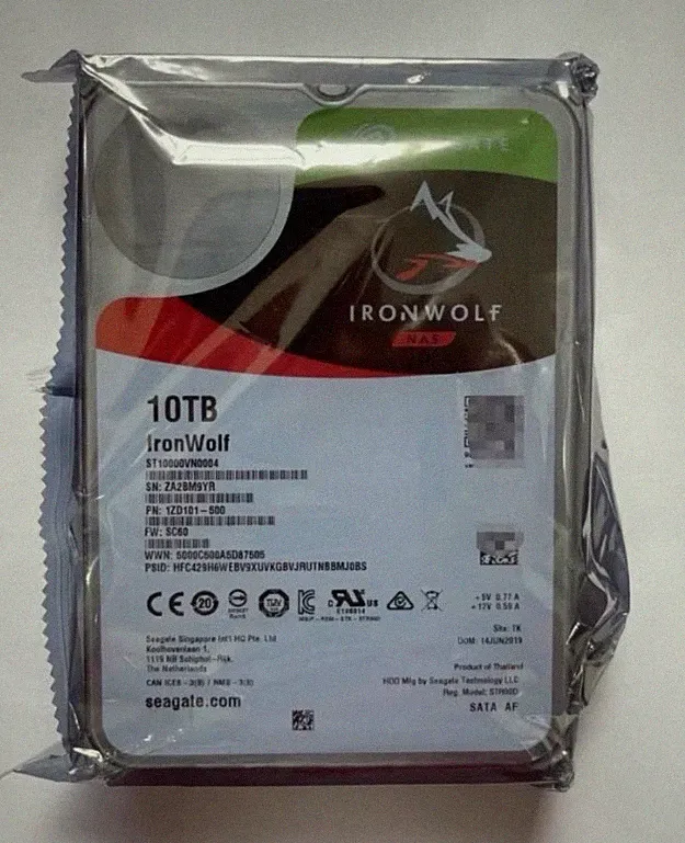 New Seagate 10TB ST10000VN0004 7200U/min 256MB SATA III 3,5" inch Hard Drive