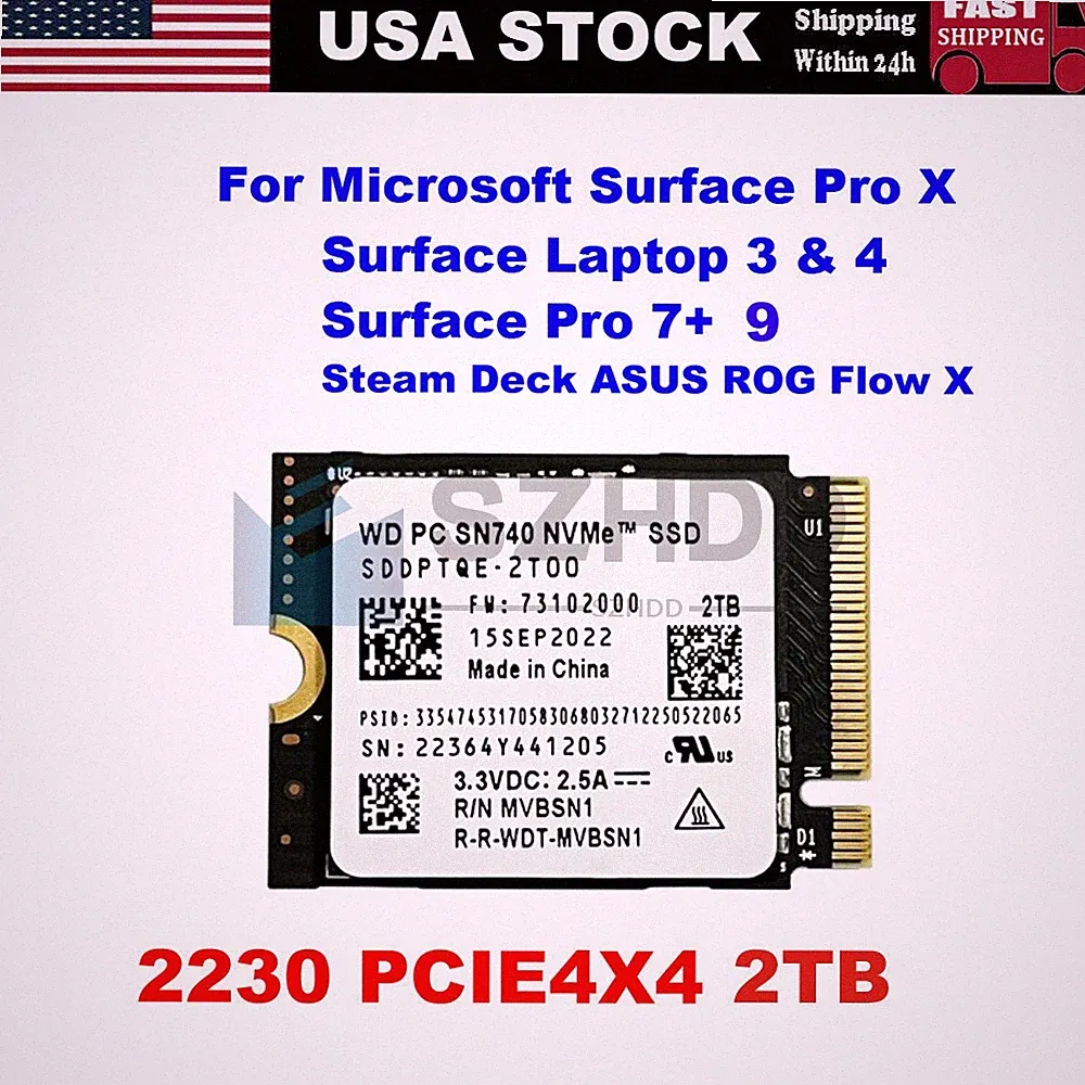 NEW WD 2TB M.2 2230 SSD NVMe PCIe4x4 SN740 For Steam Deck ASUS ROG Dell Laptop