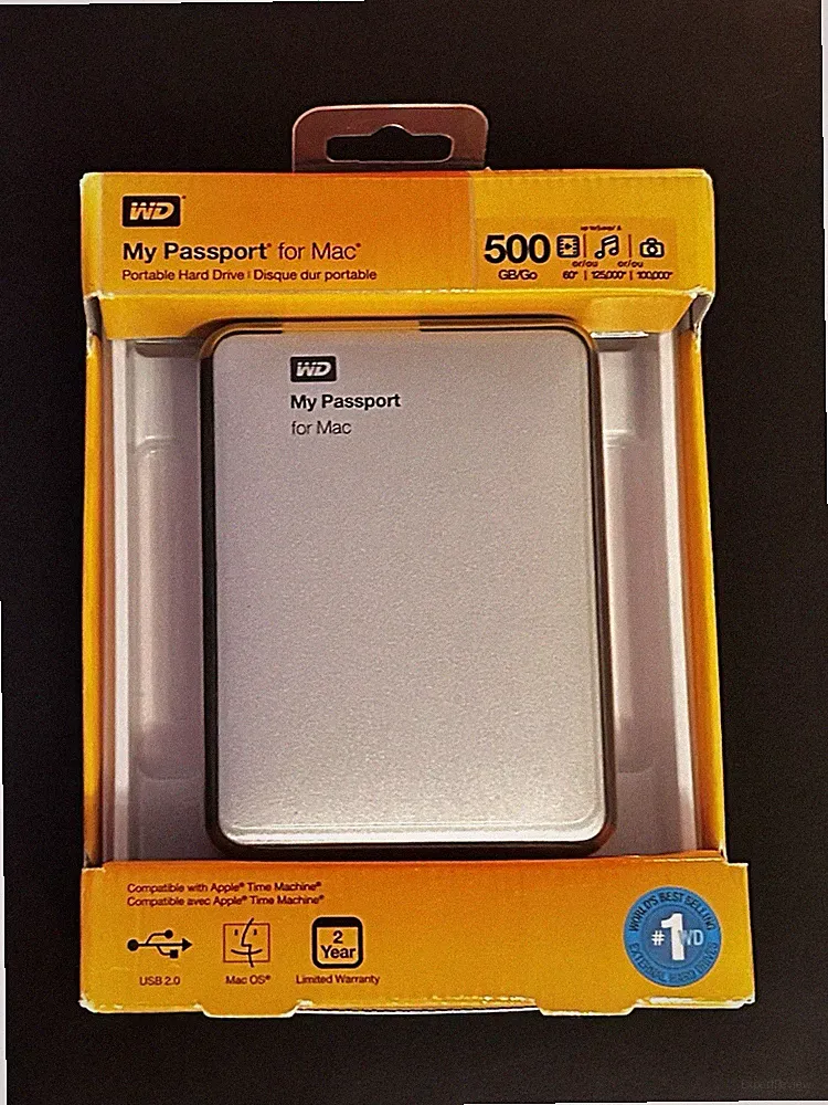 NEW WD My Passport for Mac 500GB Portable Hard Drive Silver SEALED WDBAAB5000ACH