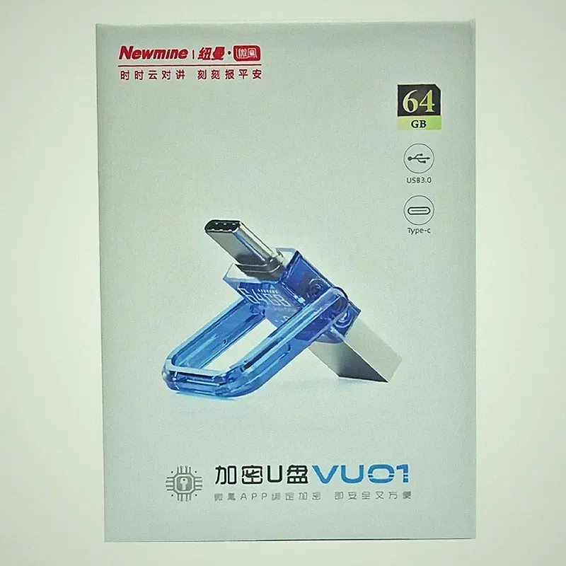 Newmine Encrypted USB Flash Drive 64 GB Type-C for computers ipad and cellphones