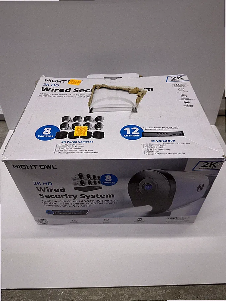 Night Owl 12 Channel 8 Wired 4 Wi-Fi 2K HD DVR Security Sys 2TB Hard Read Descri