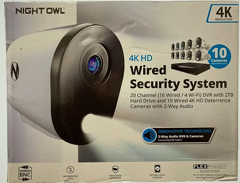 Night Owl 20 Channel, 16 Wired 4 Wi-Fi 4K DVR Security System w/ 2TB Hard Drive