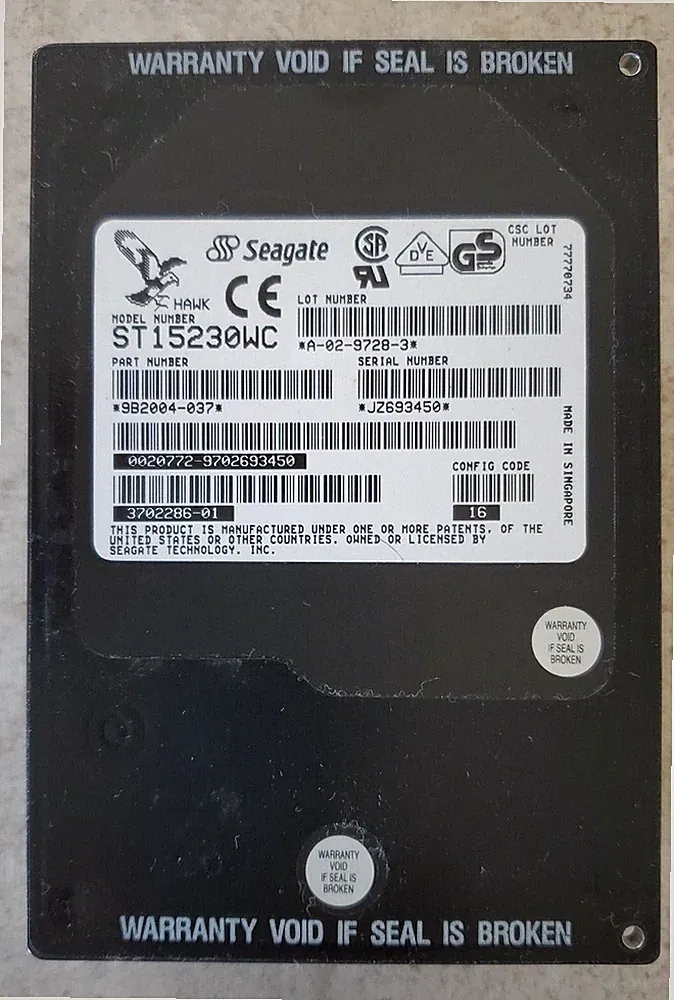 NOS Seagate Hawk ST15230WC 5.2GB 80-Pin SCSI 3.5" HH Hard Drive Enterprise Grade