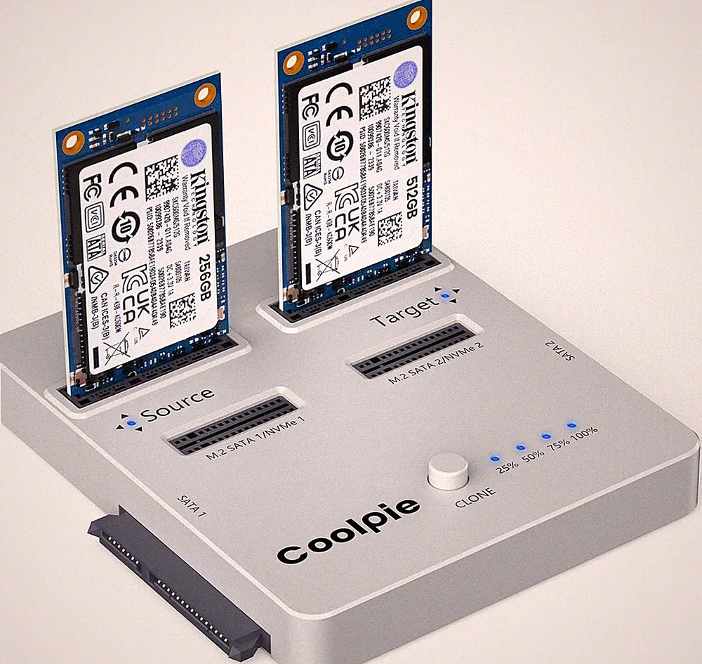 NVME/SATA SSD Cloner Offline Clone M.2 Cloner, USB3.2 Gen2*2 20Gbps M.2 Reader
