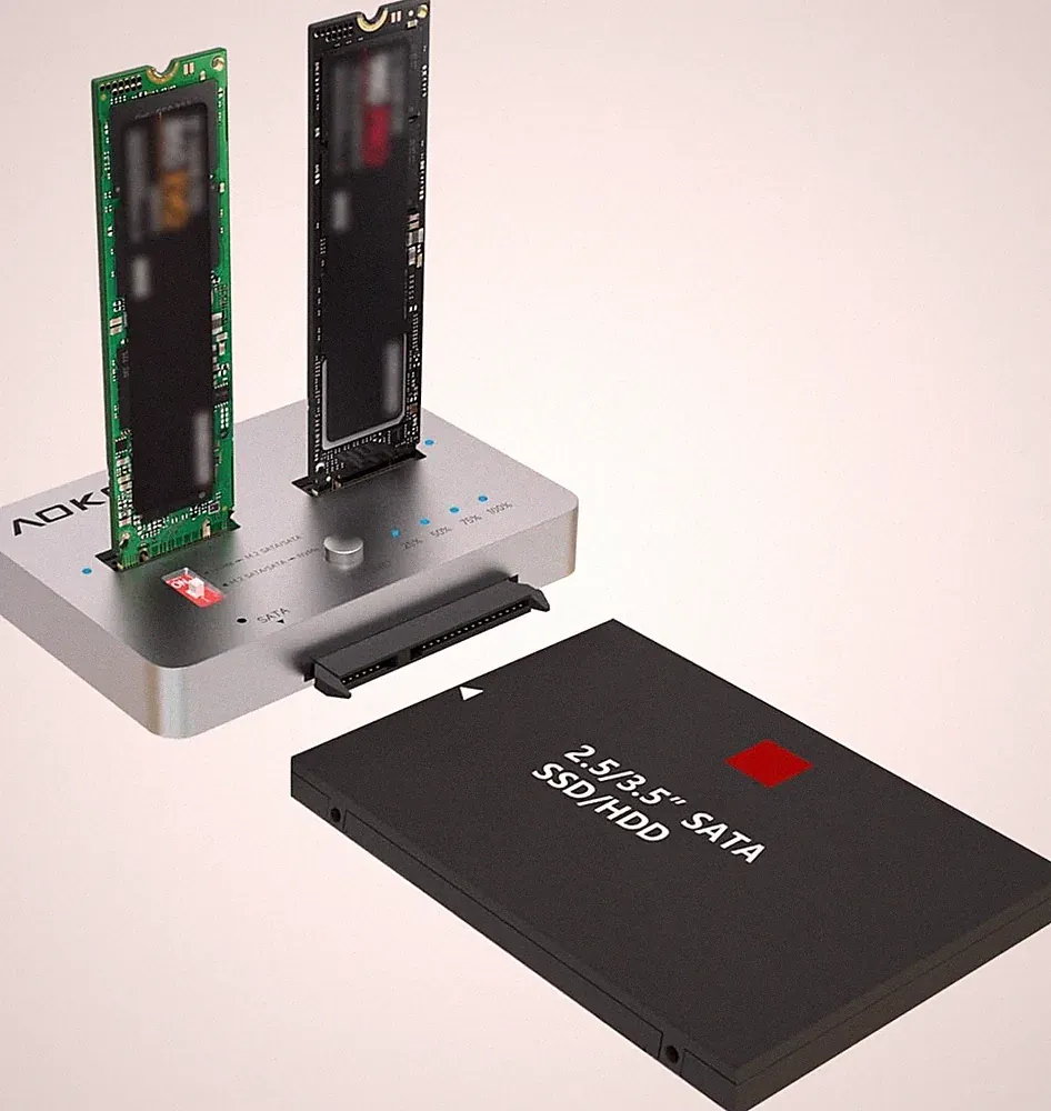 NVMe SSD Duplicator Dock Dual Slot Cloner