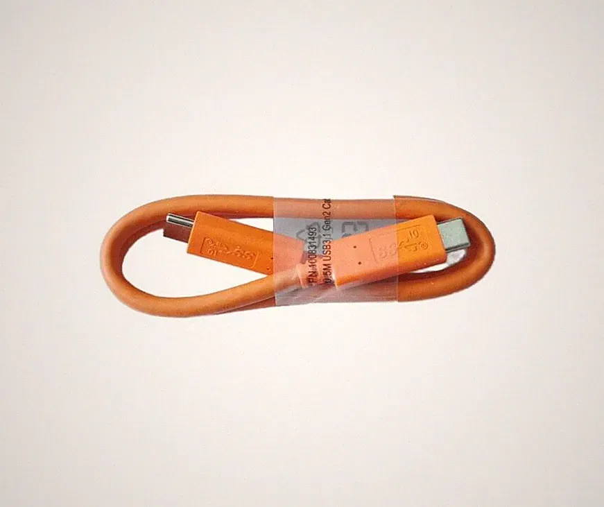 ORANGE Cable USB-C to USB-C 20in/50cm for LaCie Portable Hard Drive LRD0TU6