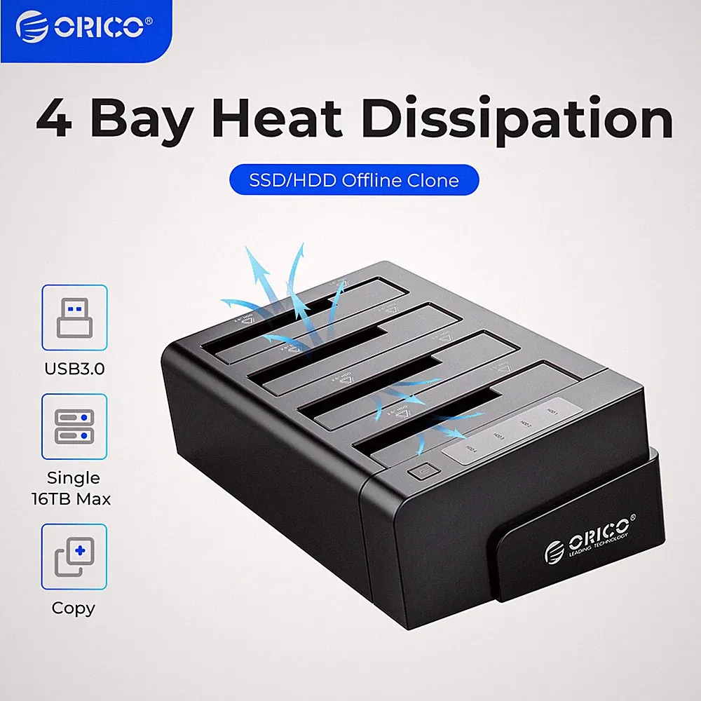 ORICO 2/4Bay Hard Disk Docking Station USB 3.0 Dock HDD SATA Non Linea Clone US