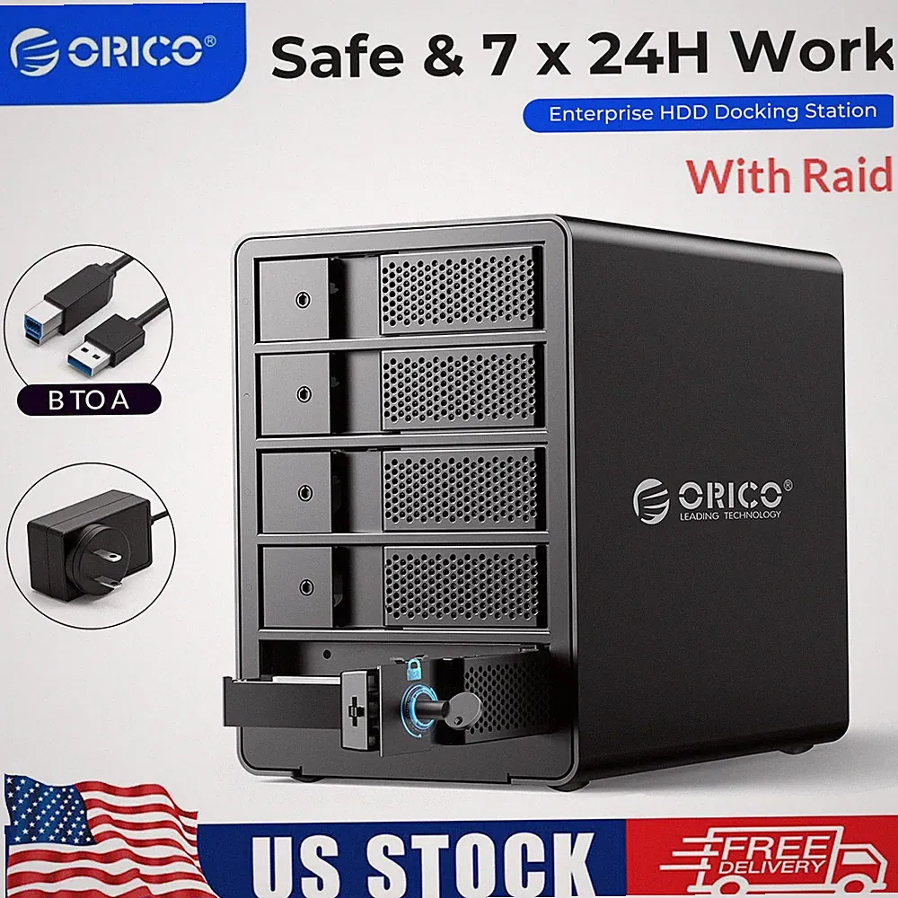 ORICO 5Bay Raid SATA Hard Drive Enclosure Safety Lock Docking Station USB3.0