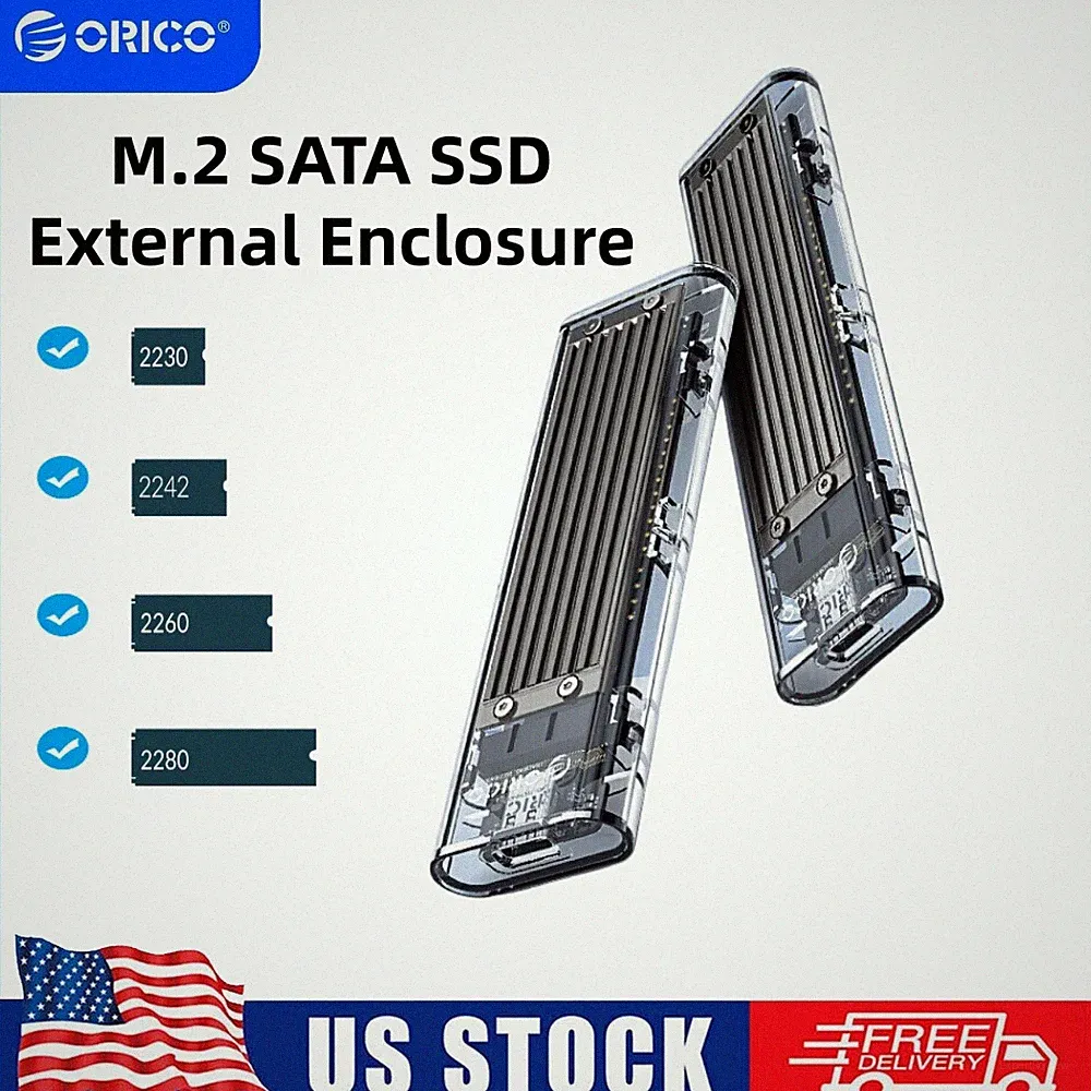 ORICO M.2 SATA SSD External Enclosure USB3.1 Type-C for 2280 2260 2242 2230 SSD