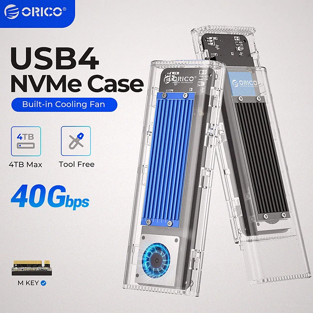 ORICO M2 NVMe SATA SSD Enclosure USB C 40Gbps/10Gbps SSD Case for M /B+M-Key