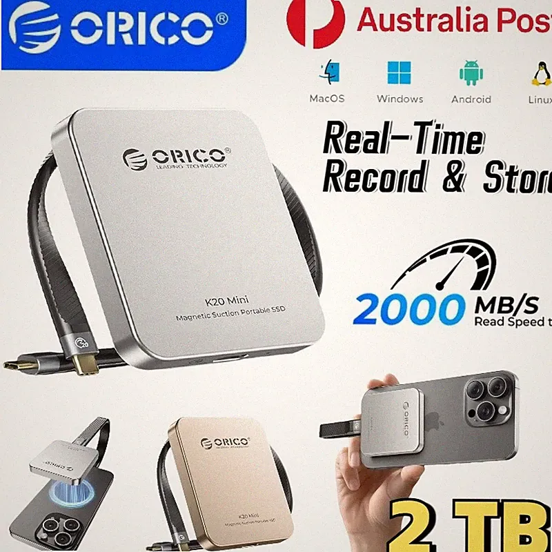 ORICO Magnetic External SSD Hard Drive Storage HDD Expansion For iPhone 15 16 PC