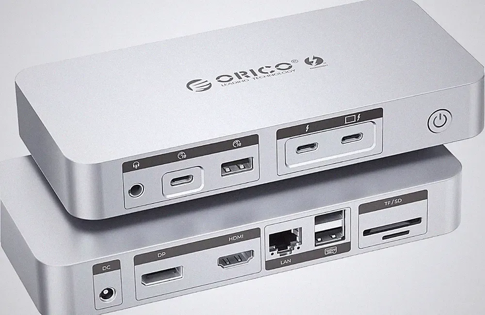 ORICO TB4 Thunderbolt 4 USB C Docking Station 2 x 4K60Hz HDMI USB RJ45 DP SDcard