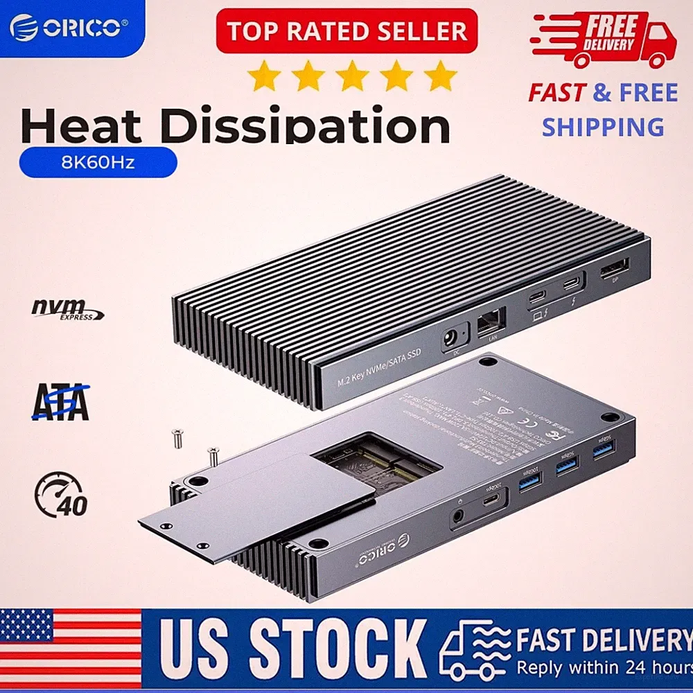 ORICO Thunderbolt 3 USB-C Docking Station 8K@60Hz DP1.4 M.2 NVMe/NGFF Enclosure