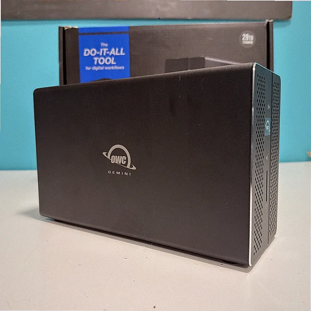 OWC Gemini 28TB Dual-Drive Thunderbolt Hardware RAID Storage/Docking Solution