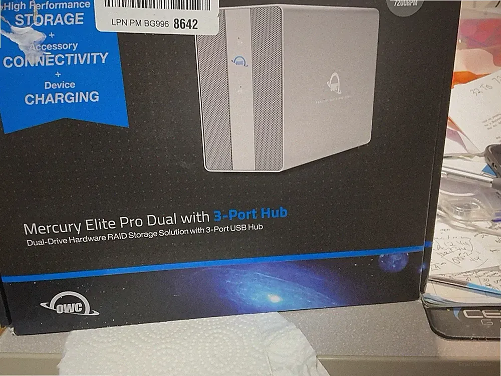OWC Mercury Elite Pro Dual RAID Enclosure 3-Port USB Hub USB-C/A 2.5/3.5"