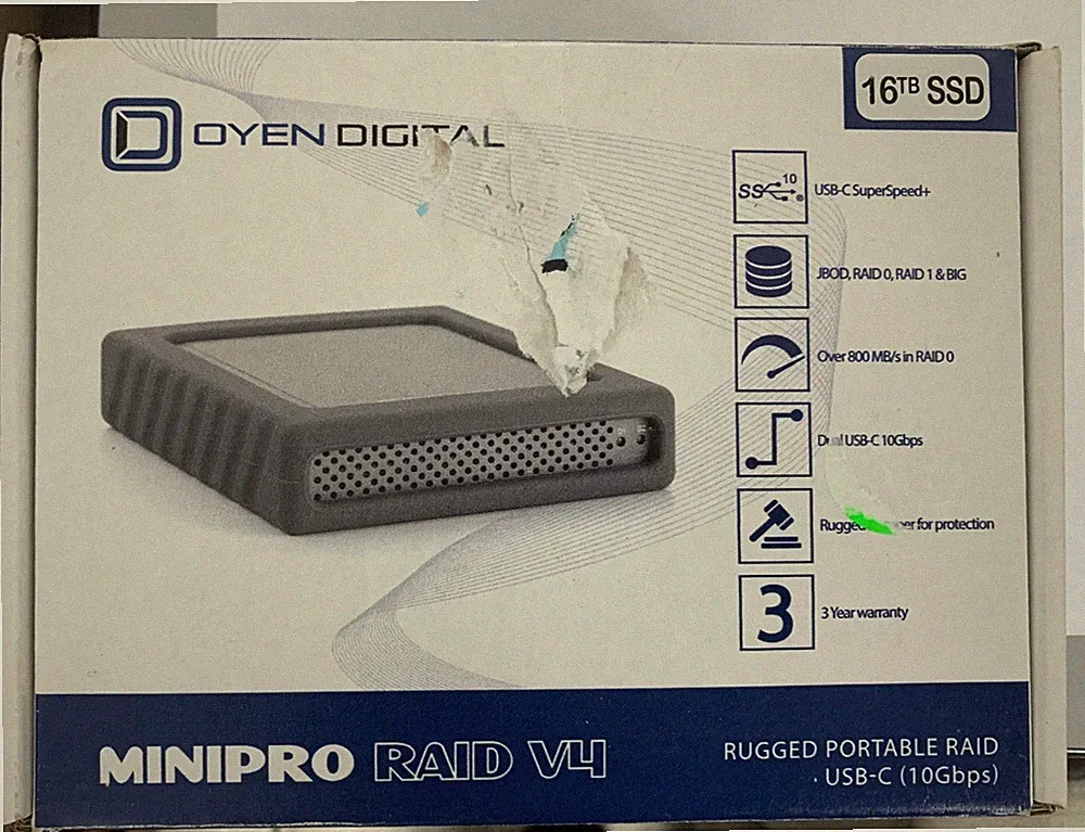 Oyen Digital 16TB MiniPro RAID V4 USB-C Portable Dual Hard Drive