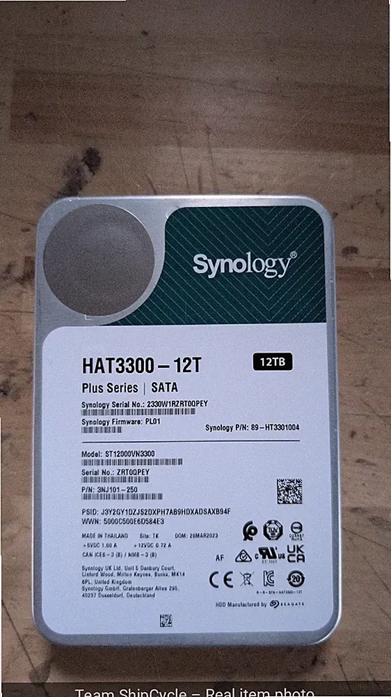 PARTS ONLY *U28527 Synology Hard Drives HAT331012T 12TB 7200 RPM 512MB Cache G2U