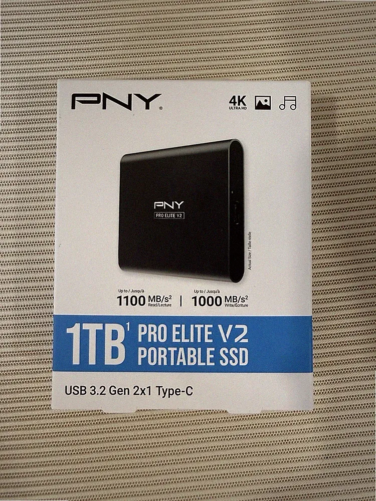 PNY 1TB Pro Elite V2 External Portable SSD - USB 3.2 Gen 2x1 Type-C - Brand new