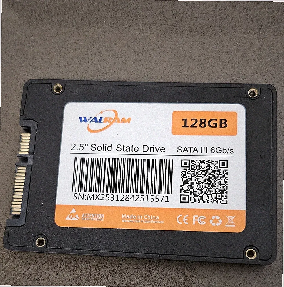 Portable SSD 2.5” SATA3.0 Walram 128GB Installed Hard Drive 450mb/s USB3.1 New