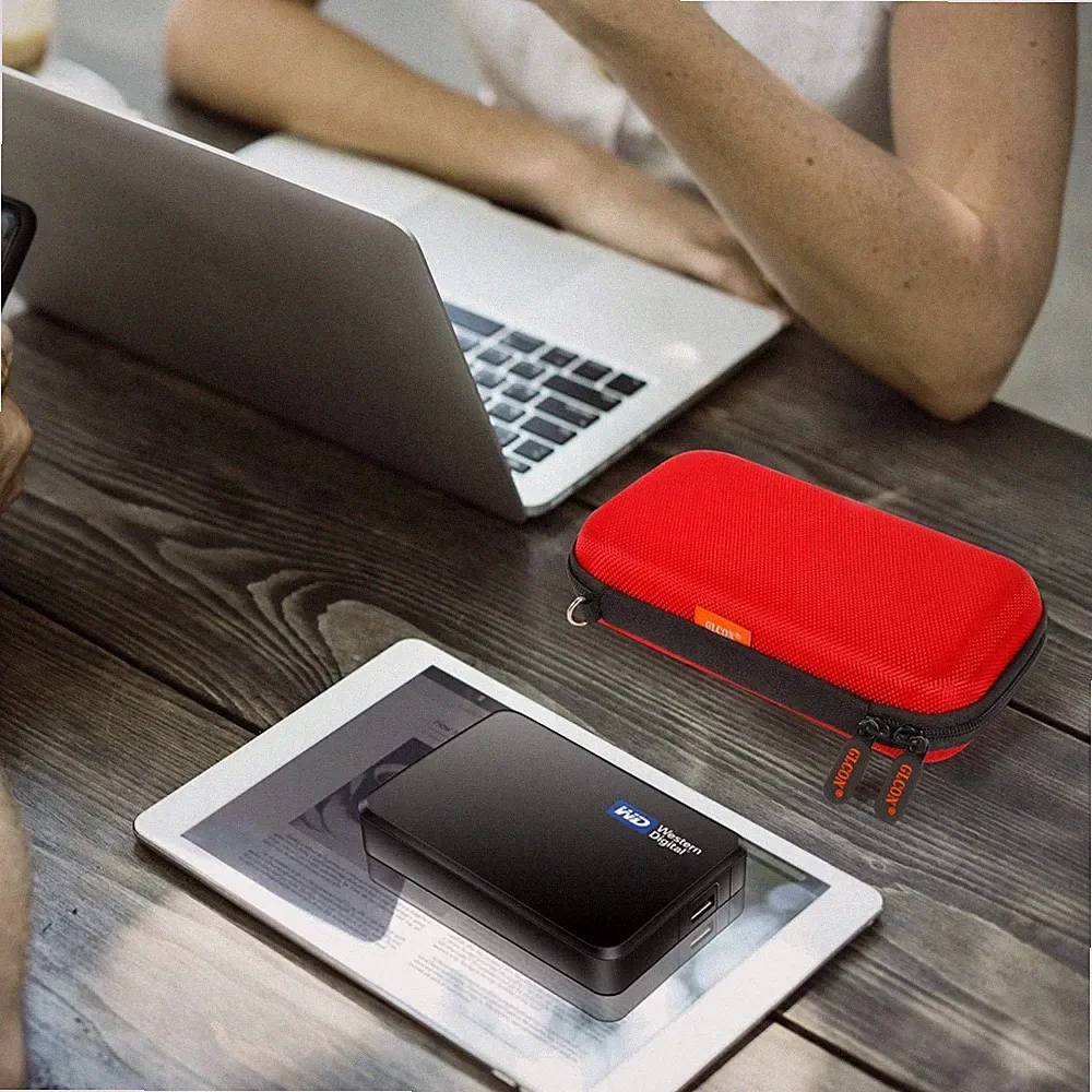 Protective Storage Bag for External Hard Drives - Red